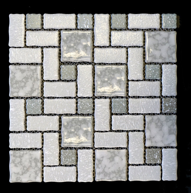 Mosaic GRAY BLOCK RANDOM WAVED EDGES 2-1/4" TMR473
