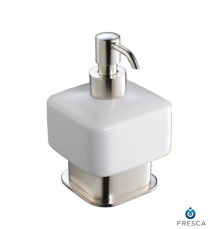 Fresca Solido Lotion Dispenser (Free Standing) in Brushed Nickel FAC1361BN