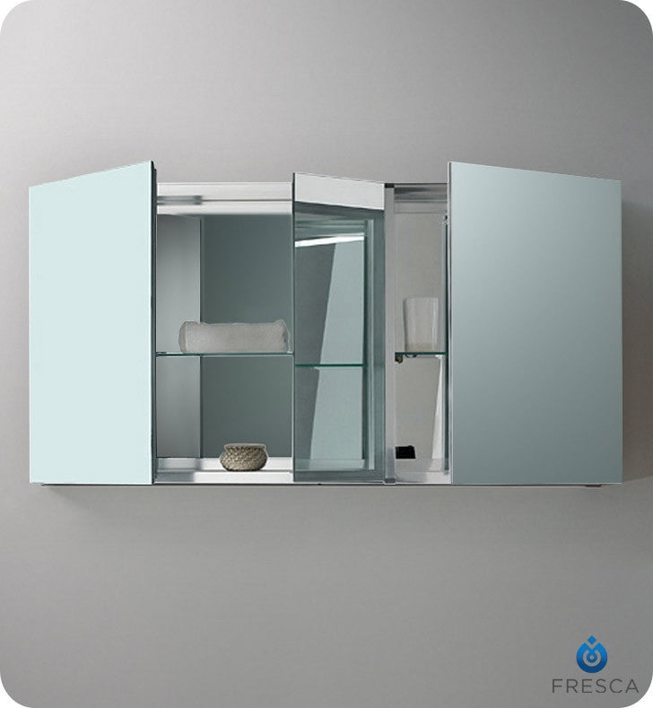 Fresca 50" Wide Bathroom Medicine Cabinet with Mirrors FMC8013