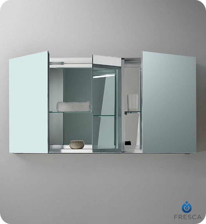 Fresca 50" Wide Bathroom Medicine Cabinet with Mirrors FMC8013