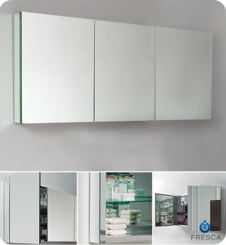 Fresca 60" Wide Bathroom Medicine Cabinet with Mirrors FMC8019