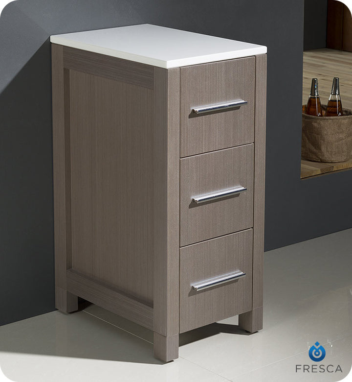 Fresca FST6212GO Torino 12" Bathroom Linen Side Cabinet in Gray Oak