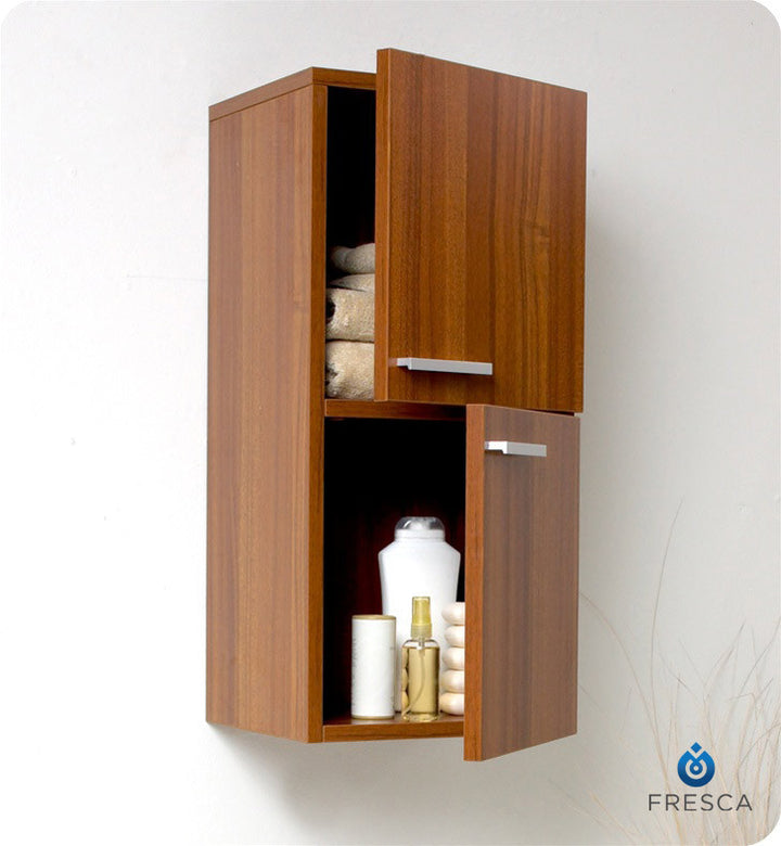 Fresca Teak Bathroom Linen Side Cabinet with 2 Storage Areas FST8091TK