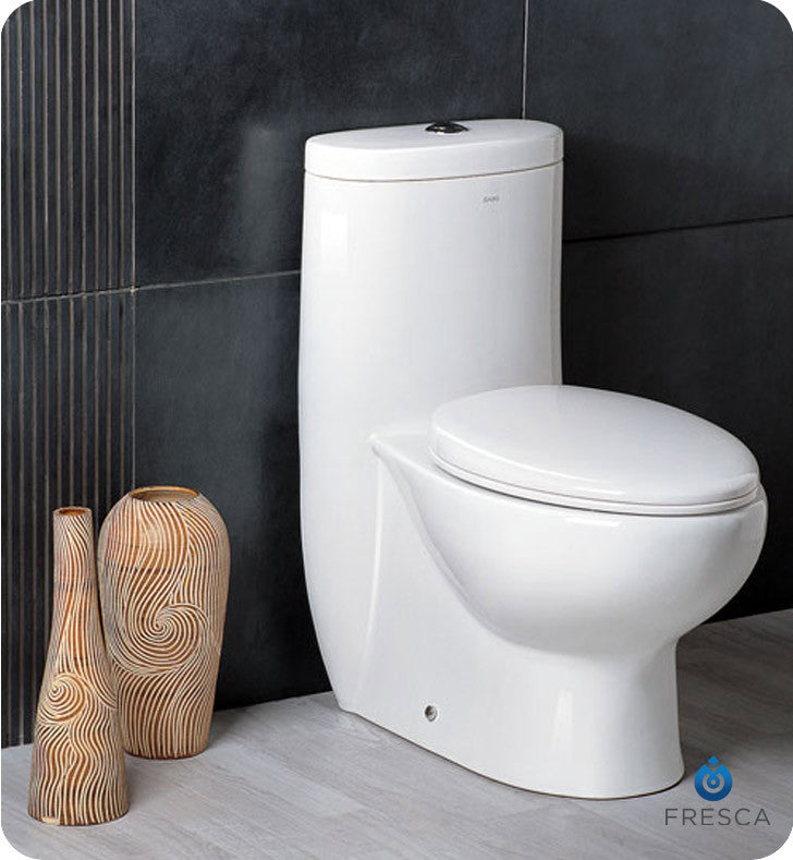 Fresca Delphinus One Piece Dual Flush Toilet with Soft Close Seat FTL2309