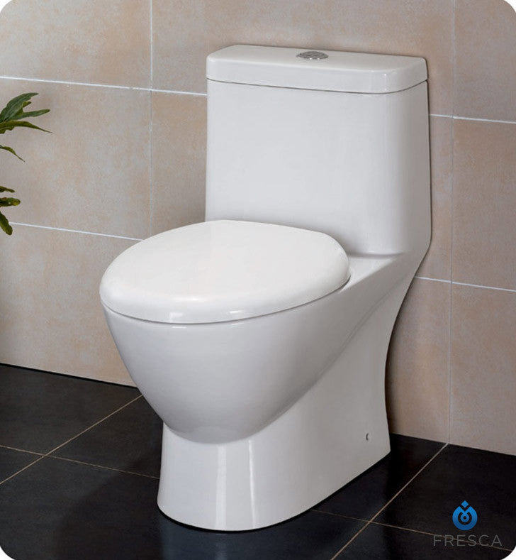 Fresca Serena One Piece Dual Flush Toilet with Soft Close Seat FTL2346