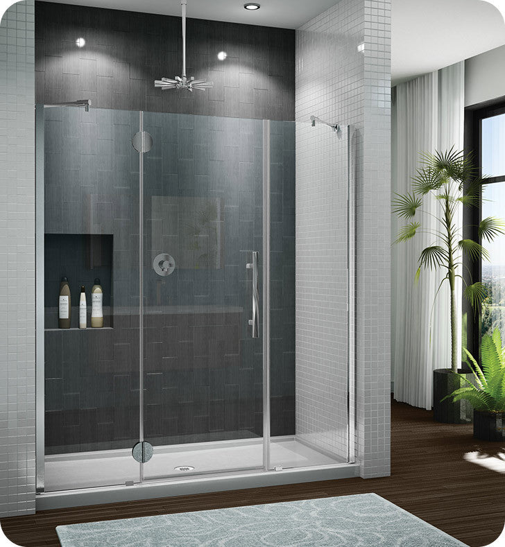 Fleurco Platinum In Line Door and 2 Panels with Glass to Glass Hinges and Pivot Support Bar PXTP