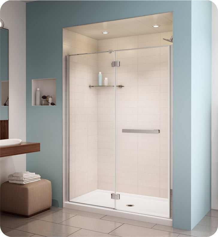 Fleurco Platinum Pura in Line 42 Door and Fixed Panel with Glass to Glass Hinges PJ39